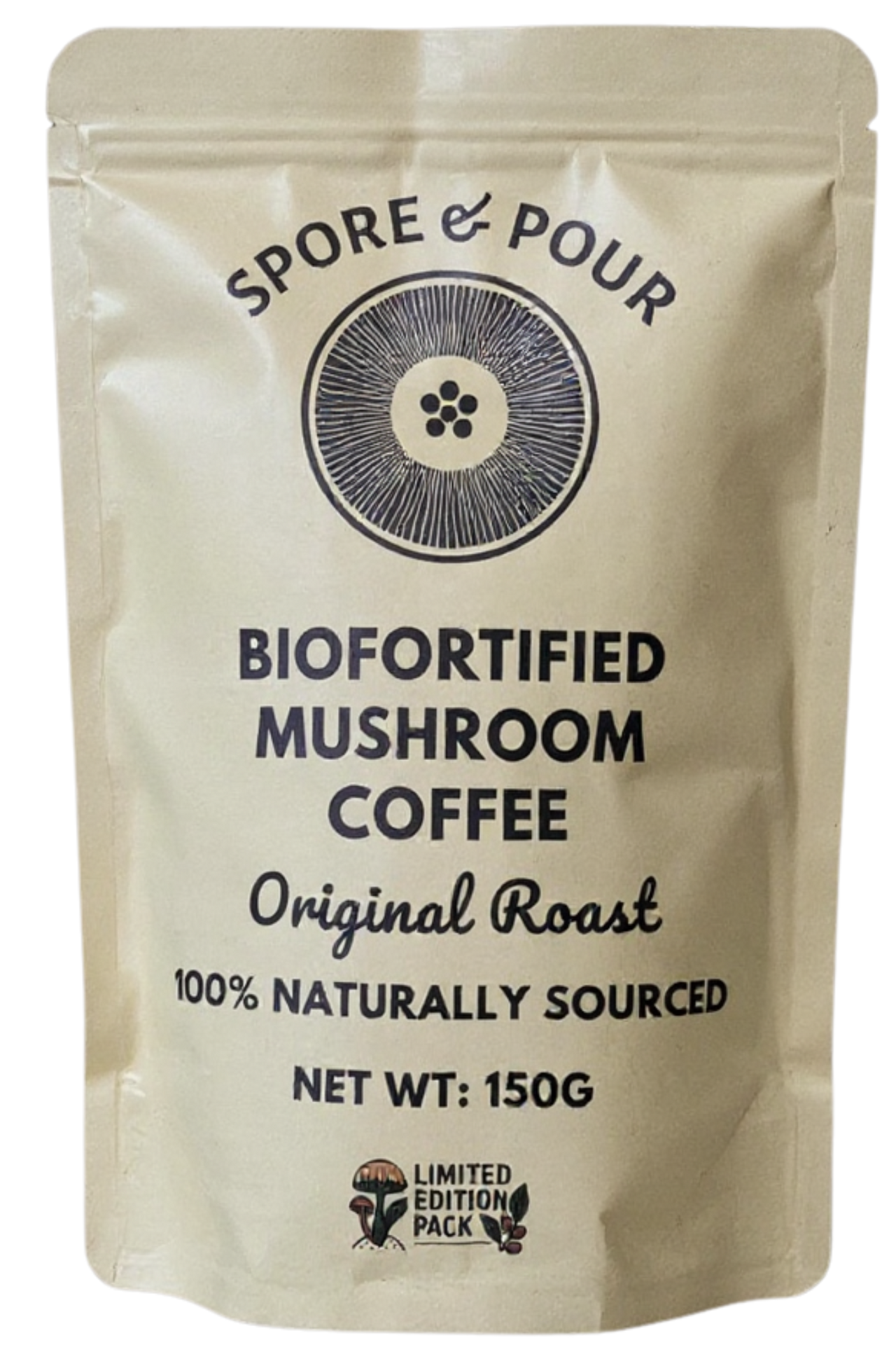Spore & Pour – Biofortified Mushroom Instant Coffee (Original Roast) – 150g