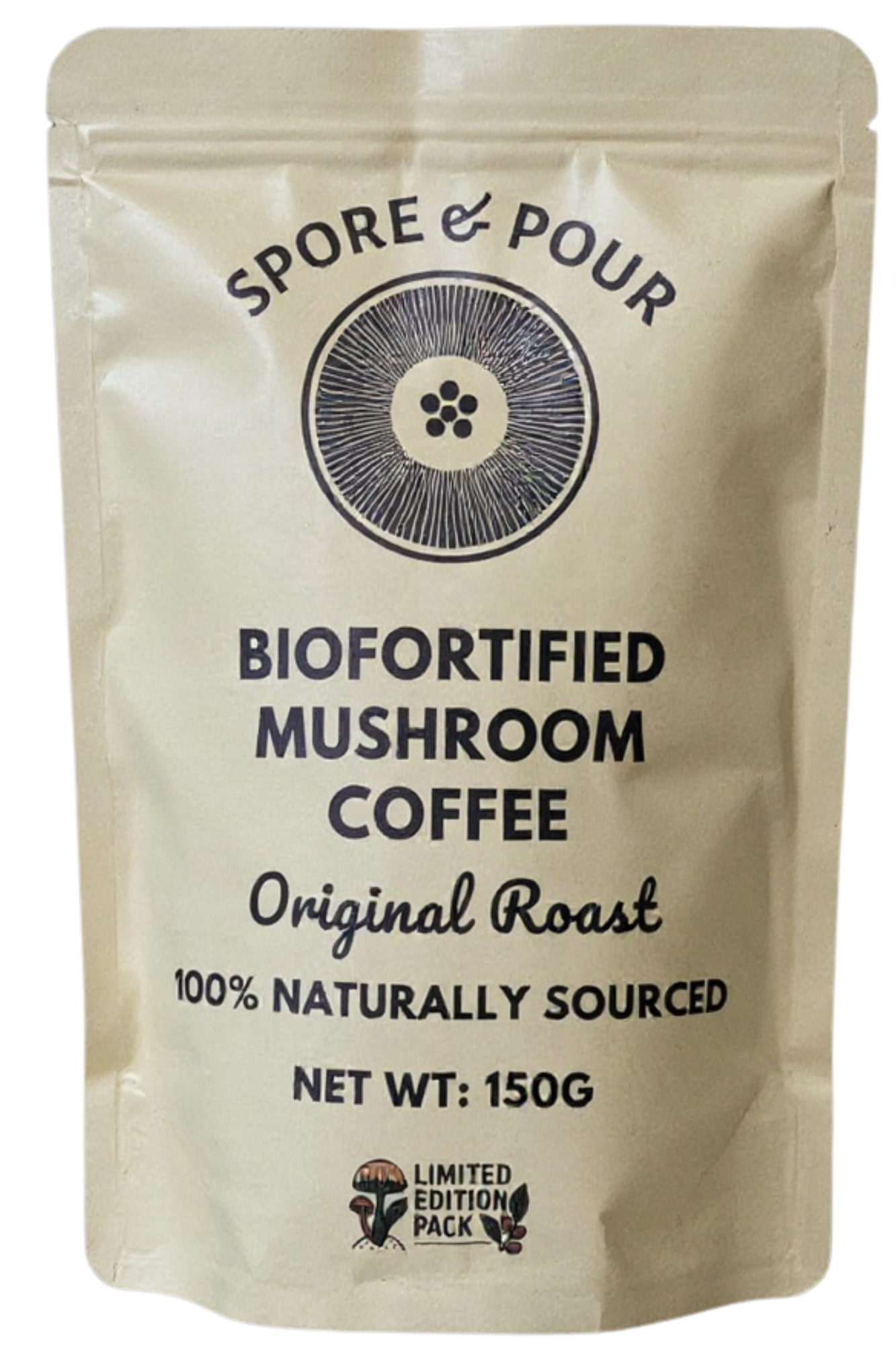Spore & Pour – Biofortified Mushroom Instant Coffee (Original Roast) – 150g